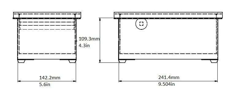 Stainless Steel Espresso Knock Box with Rubber Bar 9.25x5.5x4in