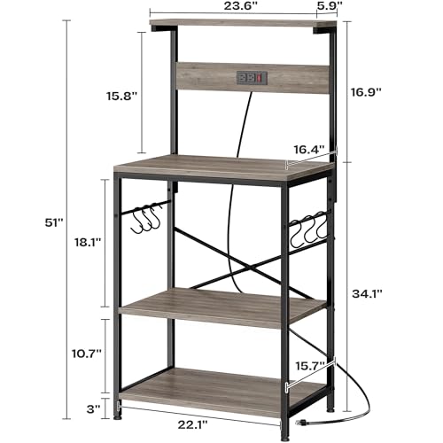 Kitchen Bakers Rack with Power Outlet