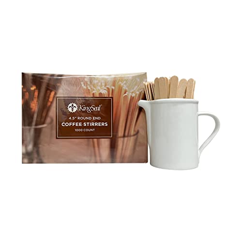 2000 Count KingSeal Natural Birch Wood Coffee Beverage Stirrers