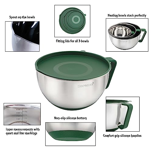 Stainless Steel Mixing Bowls Set with Lids