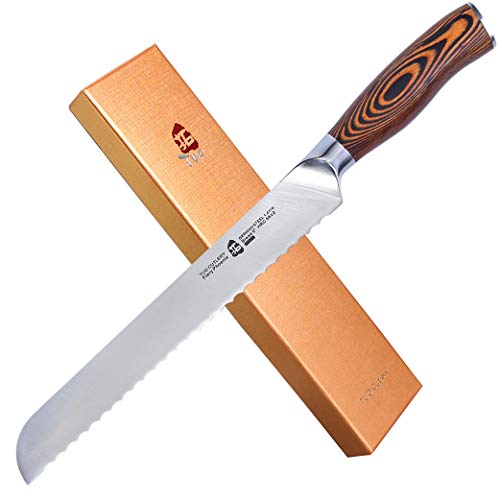 Bread Knife 9 inch Sharp Serrated Slicing Knife for Homemade Sourdough Bread