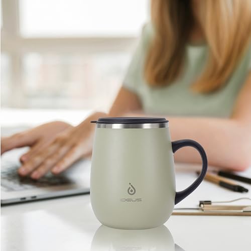 16 oz Insulated Coffee Mug with Lid and Handle