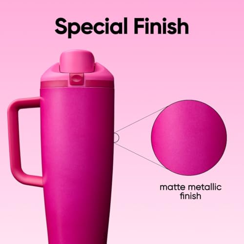 FreeSip Tumbler Stainless Steel Water Bottle 40 oz Read My Lips