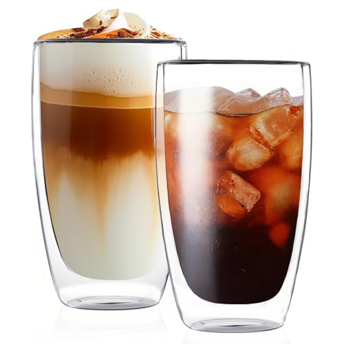 Glass Coffee Mugs Set of 2