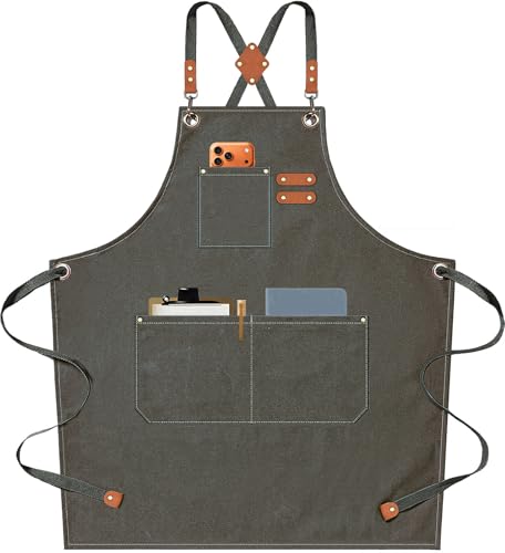Chef Aprons for Men Women with Oversized Pockets