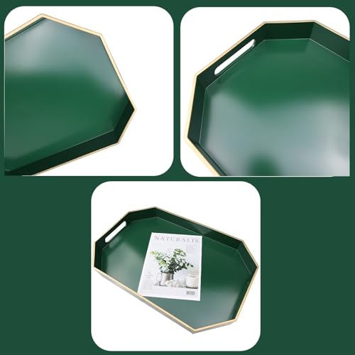 Green Decorative Tray with Handles