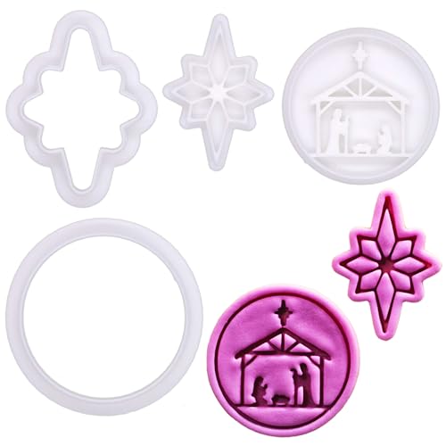 Holy Night Mini Nativity Scene & Star of Bethlehem Cookie Cutter and Stamp Set