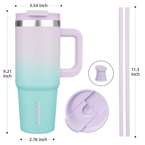 30 oz Insulated Tumbler with Handle & Straw