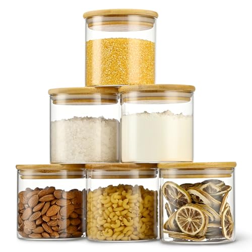 22oz/0.7Qt/650ml Round Glass Storage Containers with Lids 6-Pack (6 Count)