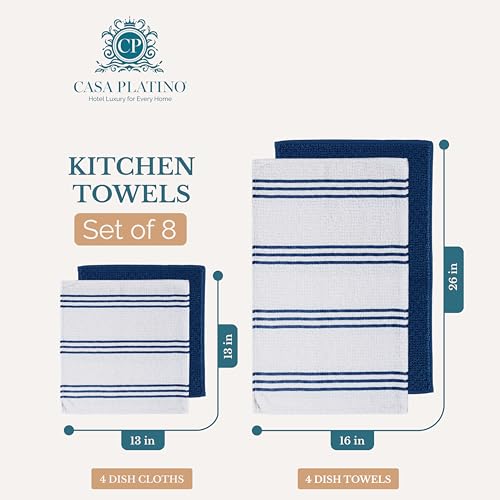 Kitchen Towel Set 8 Pc 4 Dish Cloths (8 Count)