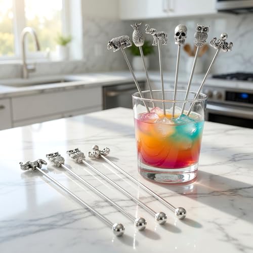 6 Pcs 7.5 Inch Metal Stir Sticks
