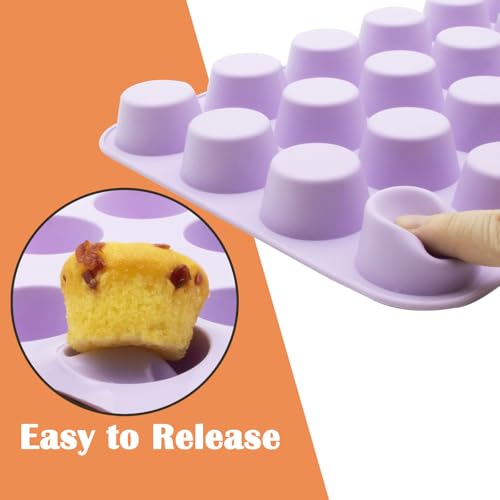24 Cups Silicone Mini Muffin Pan Set (2 Count)