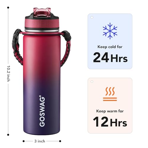 24oz Insulated Stainless Steel Travel Water Bottle