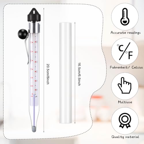 1 Pcs Candy Thermometer with Pot Clip 8"