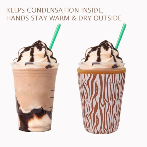 Reusable Insulated Neoprene Iced Coffee Cup Sleeve (3 Count)