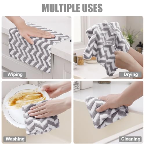 12 Pack Irregular Waves Kitchen Dish Cloths (12 Count)