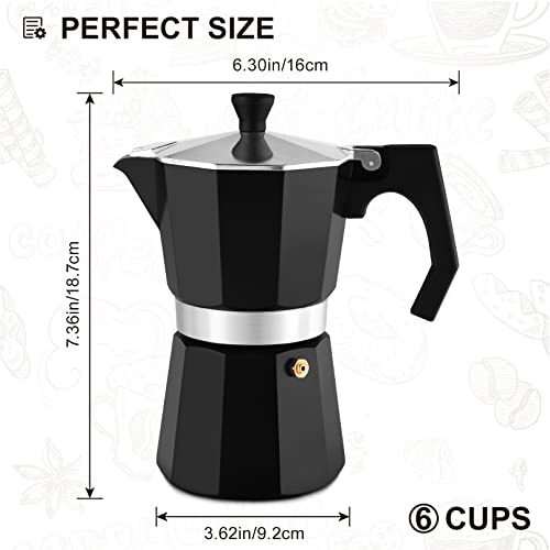 Stovetop Espresso Maker Aluminum Moka Pot 6 Cups Cuban Coffee Maker Stovetop Coffee Maker Moka Italian Espresso