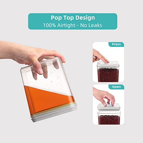 Food Storage Containers Pop Airtight Food Storage Containers with Lids for Kitchen Pantry Organizing Cereal Snack Flour Sugar Coffee Spaghetti Stackable (13.5256 Fl Oz)