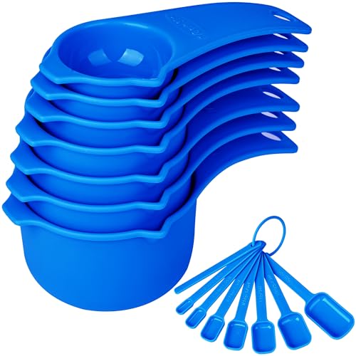 Blue Measuring Cups and Spoons Set 15