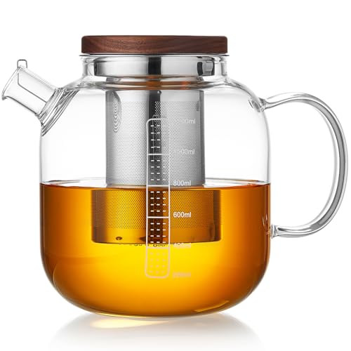 Glass Teapot With Stainless Steel Infuser 1200ml