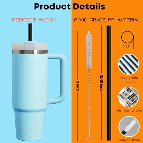 Black Replacement Straws for Stanley 30 oz Tumbler (6 Count)