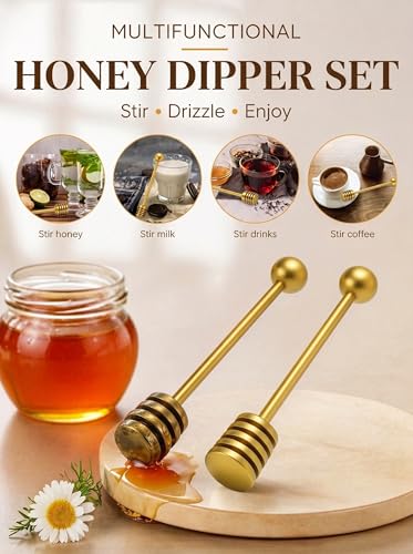 Honey Dipper 6.3 in Stainless Steel Server Stick (2 Count)