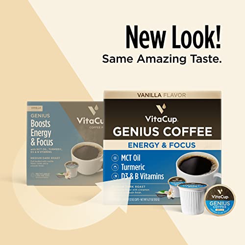 Genius Vanilla Keto Medium Roast Coffee Pods (64 Count)