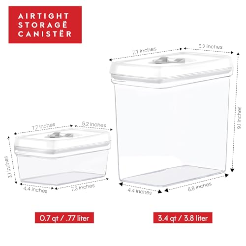 Large Airtight Food Storage Containers with White Lids (4 Count)