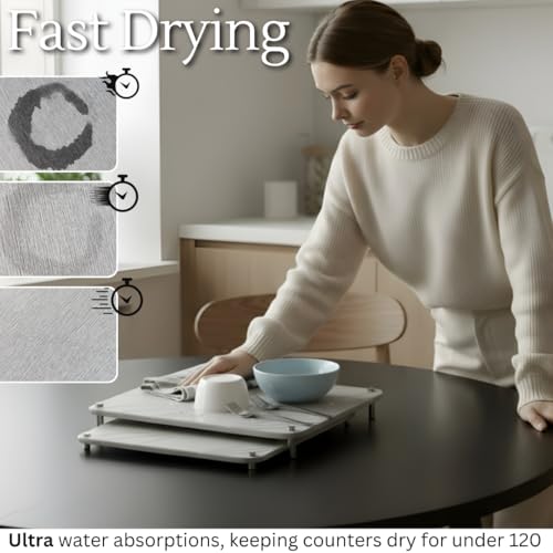 2 PCs Nesting Stone Drying Mat for Kitchen Counter