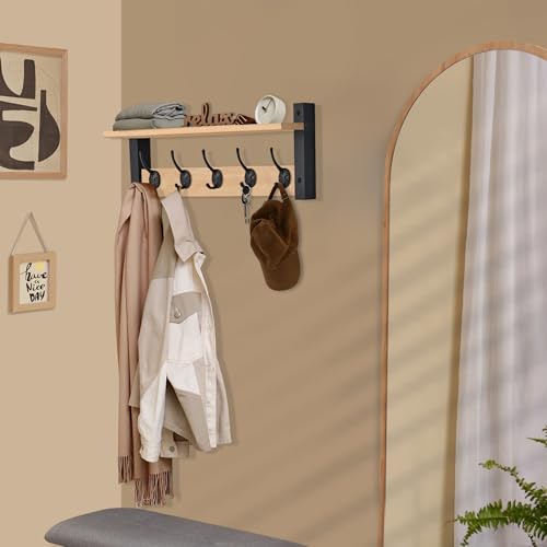 Coat Rack Wall Mount with Shelf
