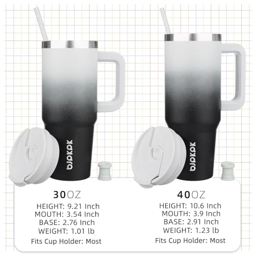 30 oz Insulated Tumbler with Handle & Straw