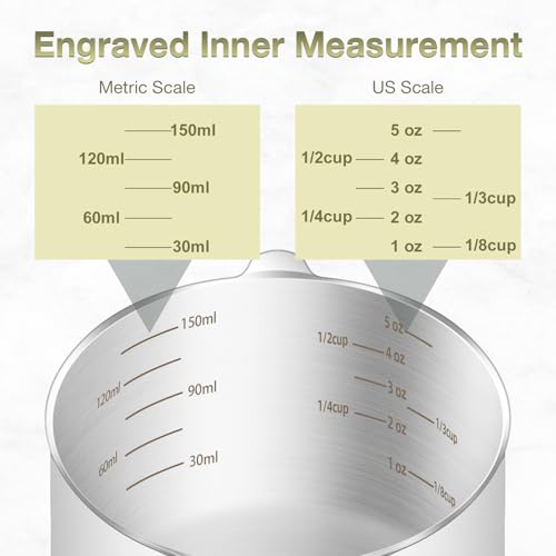 2PCS 3/4Cup (180ml, 6oz) Measuring Cup, Etched Inner Scale Measure Scoop