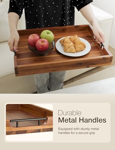 20"x14" Wooden Large Ottoman Tray