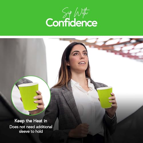12 Ounce Ripple Wall Disposable Coffee Cups (500 Count)