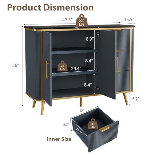 47.3" Modern Buffet Cabinet with Storage