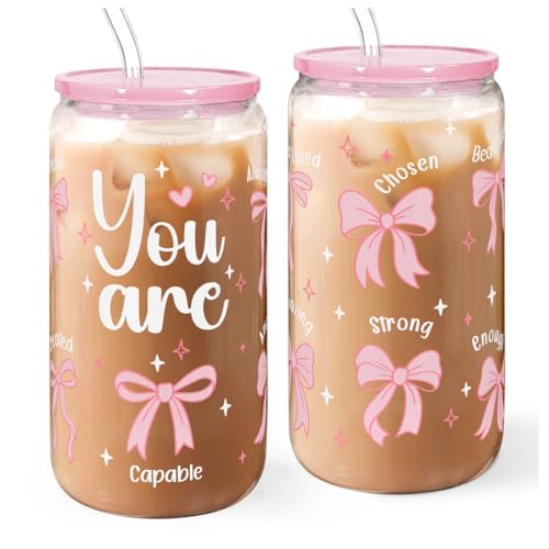 Christian 16oz Can Glass Tumbler with Acrylic Lid & Straw