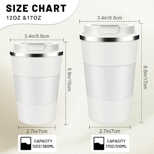 Insulated Coffee Tumblers with Flip Lid 12oz