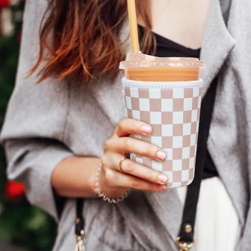 Reusable Insulated Neoprene Iced Coffee Cup Sleeve (3 Count)