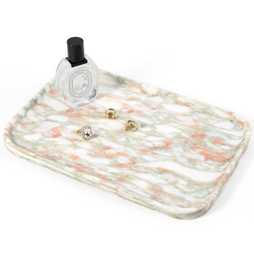 Marble Tray 12"x8" Marble Vanity Tray for Countertop Bathroom Kitchen Dresser