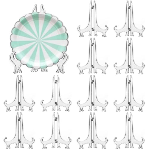 12 Pack 5 Inch Clear Plastic Easels or Stand
