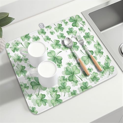 St Patrick's Day Dish Drying Mat for Kitchen Counter