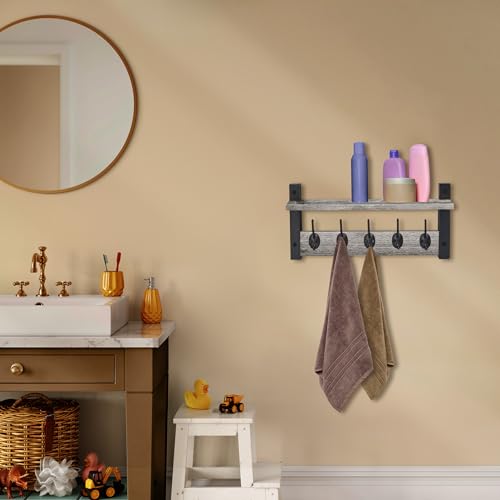 Coat Rack Wall Mount with Shelf