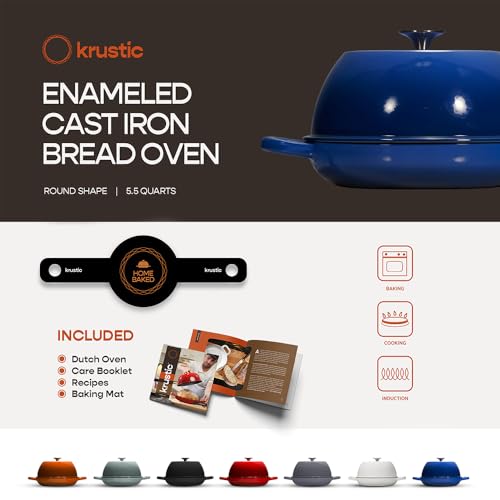 Enameled Cast Iron Dutch Oven for Sourdough Bread Baking