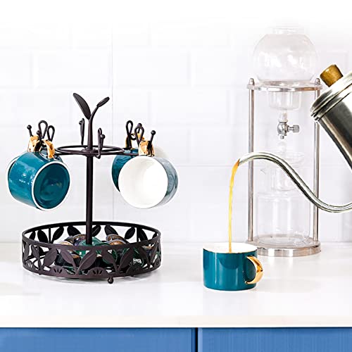 Coffee Mug Holder with Coffee Pod Basket Storage