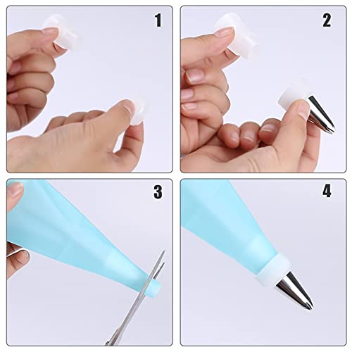 8 Pieces Piping Bags and Tips Set 6 Icing Tips Icing Piping Nozzles Set Frosting Bags Ties Cupcake Decorating Kit Cupcake Pastry Tool