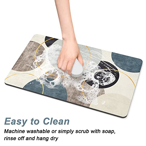Coffee Mat 12" x 19" Cute Boho Theme Coffee Bar Mats for Espresso Machine Station Accessories and Organizer