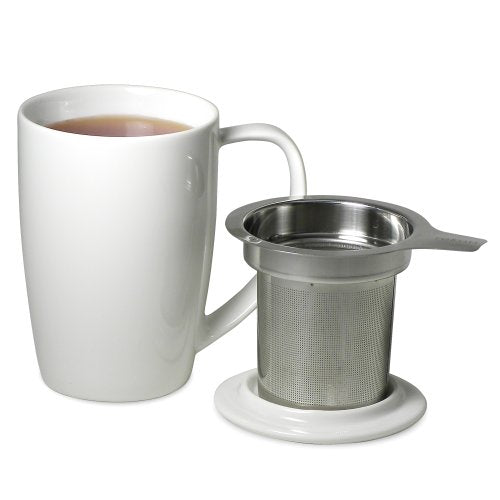 Curve Tall Tea Mug with Infuser and Lid 15 ounces