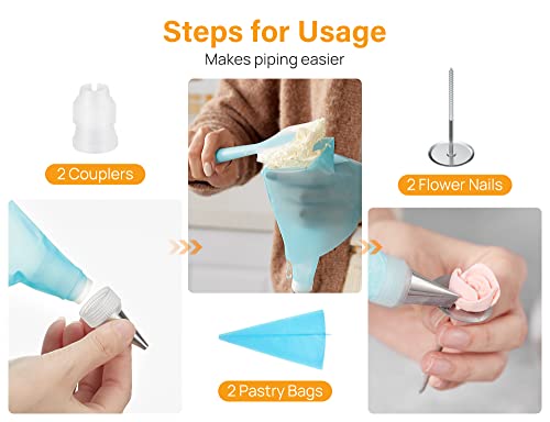 42 Piping Bags and Tips Set Frosting Piping Kit for Beginners & Pros