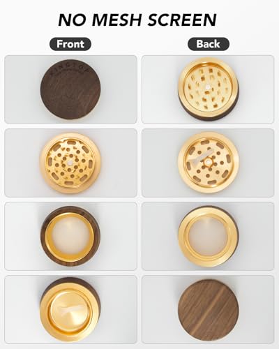 Grinder Large 2.6" Walnut Wood & Aluminum Manual Grinder