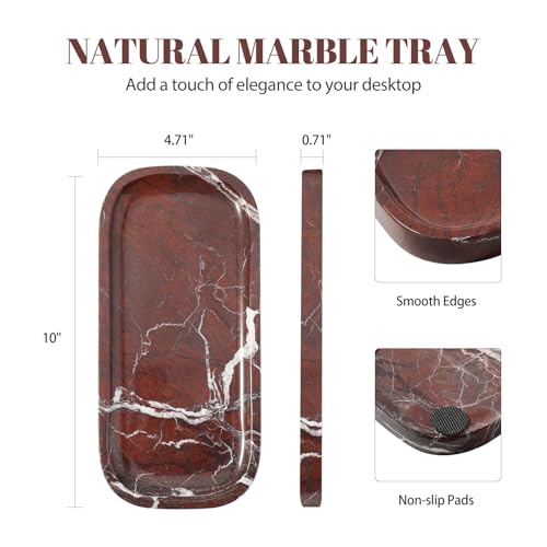 Marble Tray 10"x5" Marble Vanity Tray for Bathroom Countertop Kitchen Sink